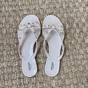 NEW Rubber Slides With Gold Hardware By Steven New York